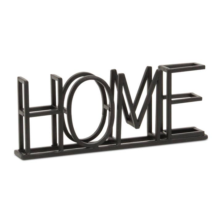 Colma Black Metal "Home" Table Sign for wholesale by Cheungs Home Decor