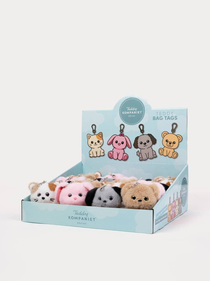 Bagtag, animaux, afficher 4 diff. pour la vente par Teddykompaniet