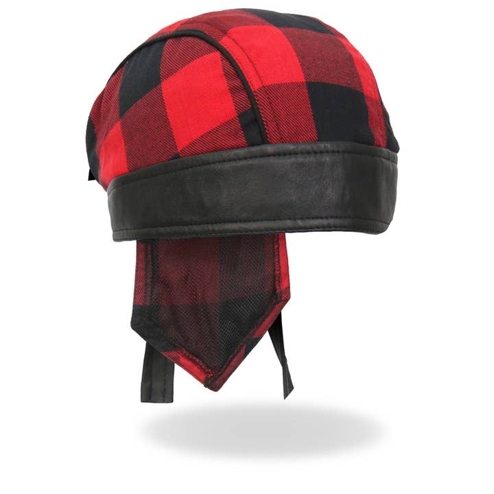MULTI Hot Leathers Black/Red Buffalo Plaid Lightweight Headwrap HWH1108 for wholesale on Faire2