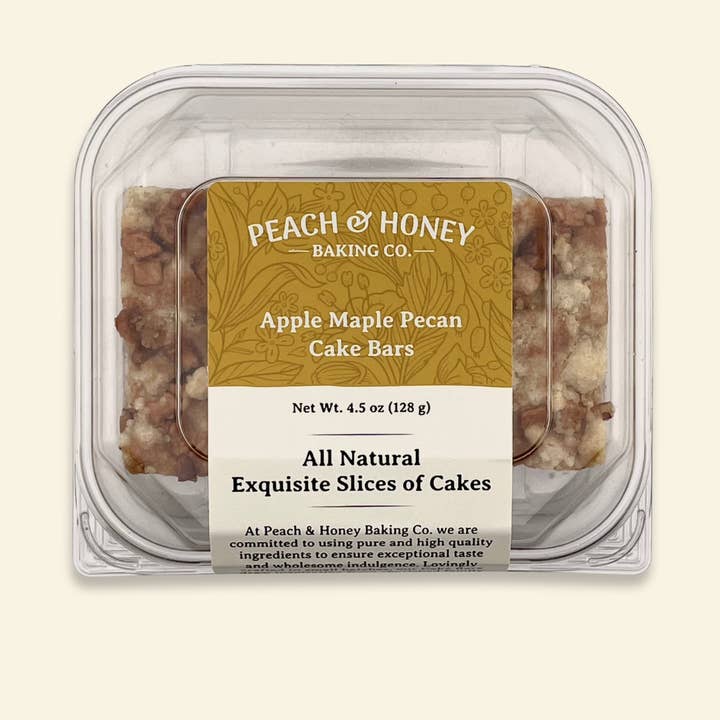 Apple Maple Pecan Cake Bars (4 bars) for wholesale by Peach & Honey Baking Company