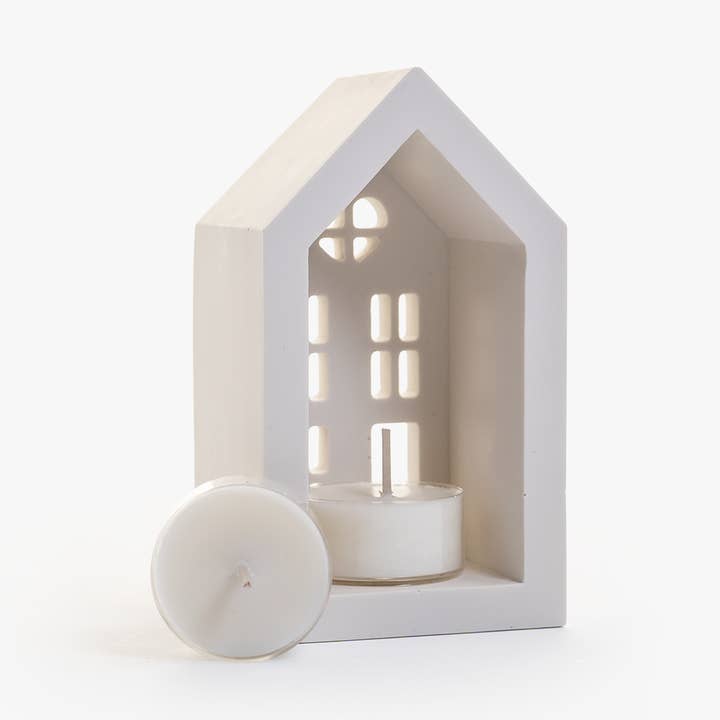 Jesmonite House Candle Holder – 3 sizes for wholesale by 160candles.com