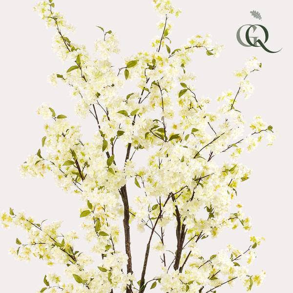 Oasis of Life - Wholesale Artificial Plant - Artificial Cherry Blossom Prunus – White – approx. 210cm high – Realistic Decorative Artificial Plant – Maintenance-Free – For Living Room, Office & Entrance Area1