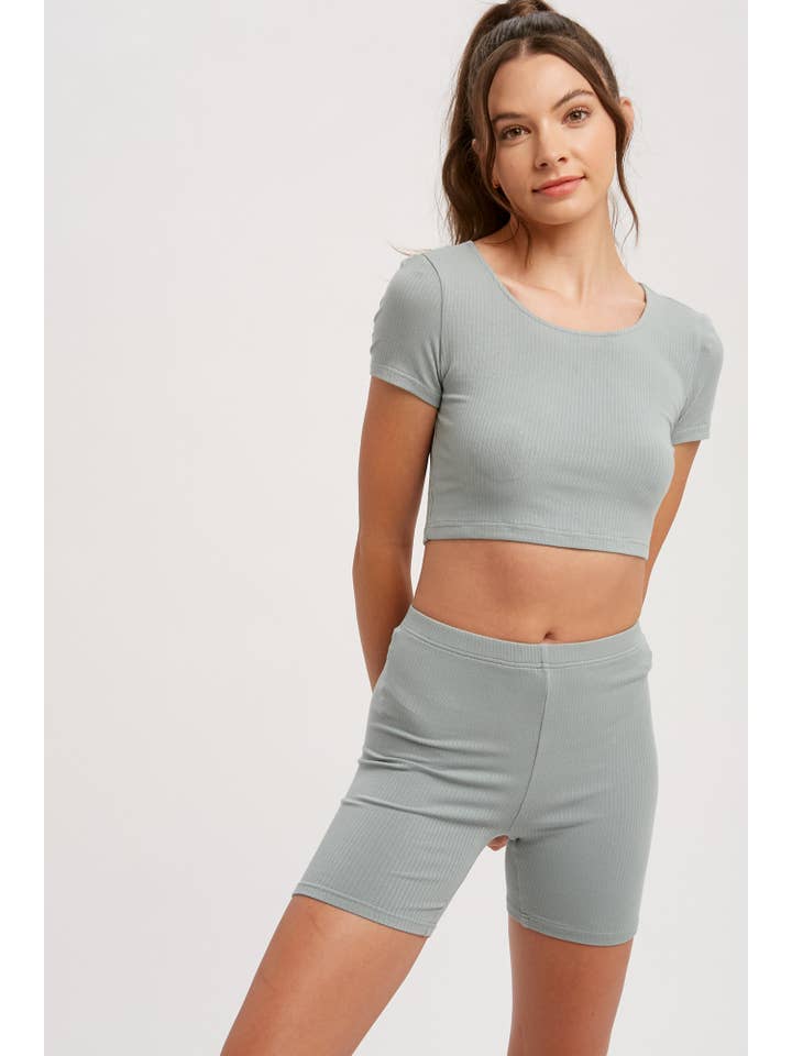Listicle - Wholesale Lounge Set - Women's - Relax Ribbed Biker Lounge Set6