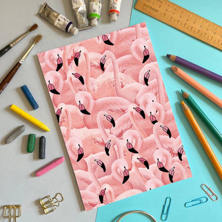 A Flamboyance of Flamingos - A5 Notebook for wholesale by Lydia Meiying