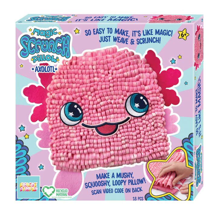 Bright Stripes - Wholesale DIY Craft Kit - Kids - Magic Scrunch Pillow- Axolotl