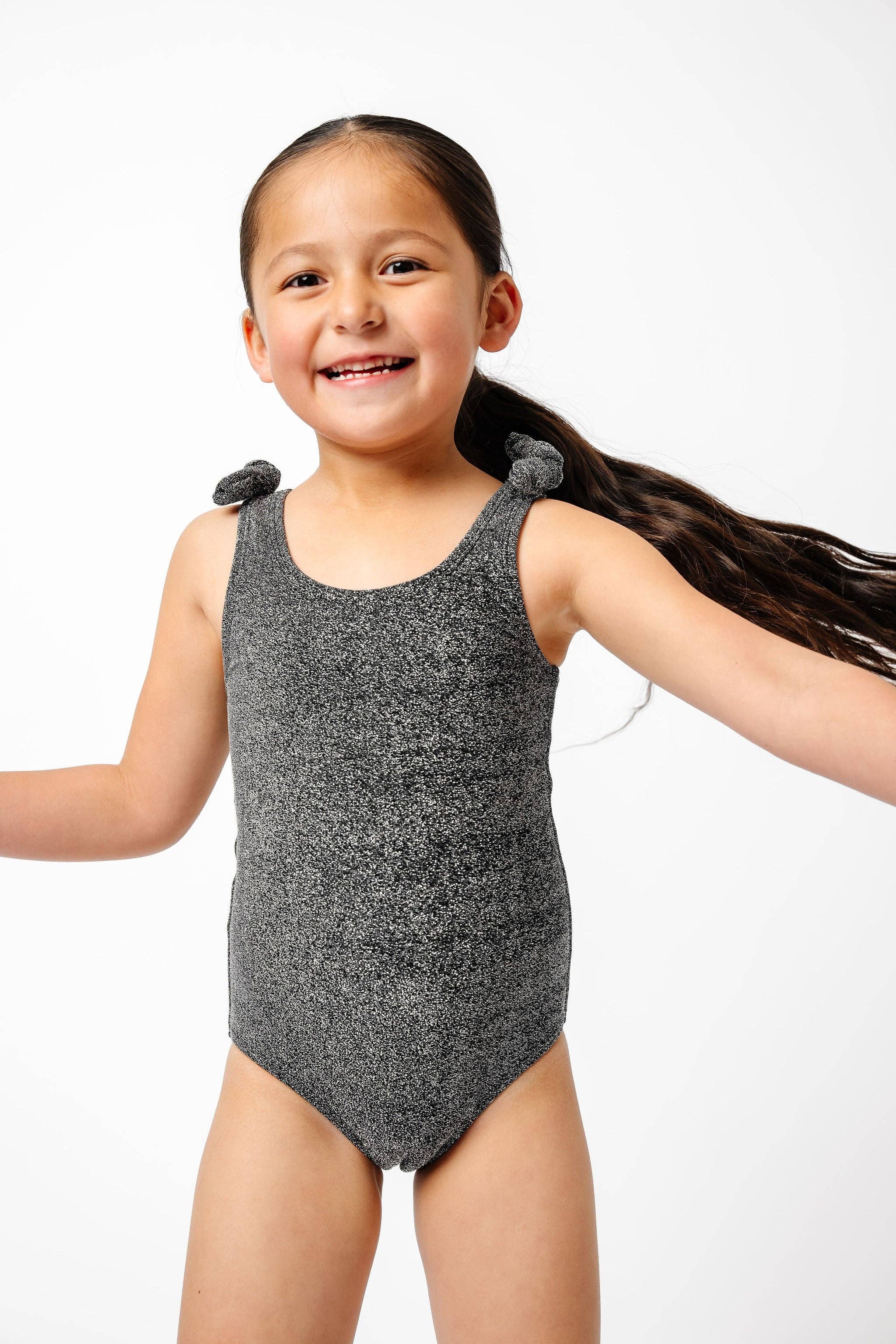 Coral Reef Swim - Vendita all'ingrosso Costume intero - Bambini - Costume intero per bambini con spalline a fiocco nero scintillante5