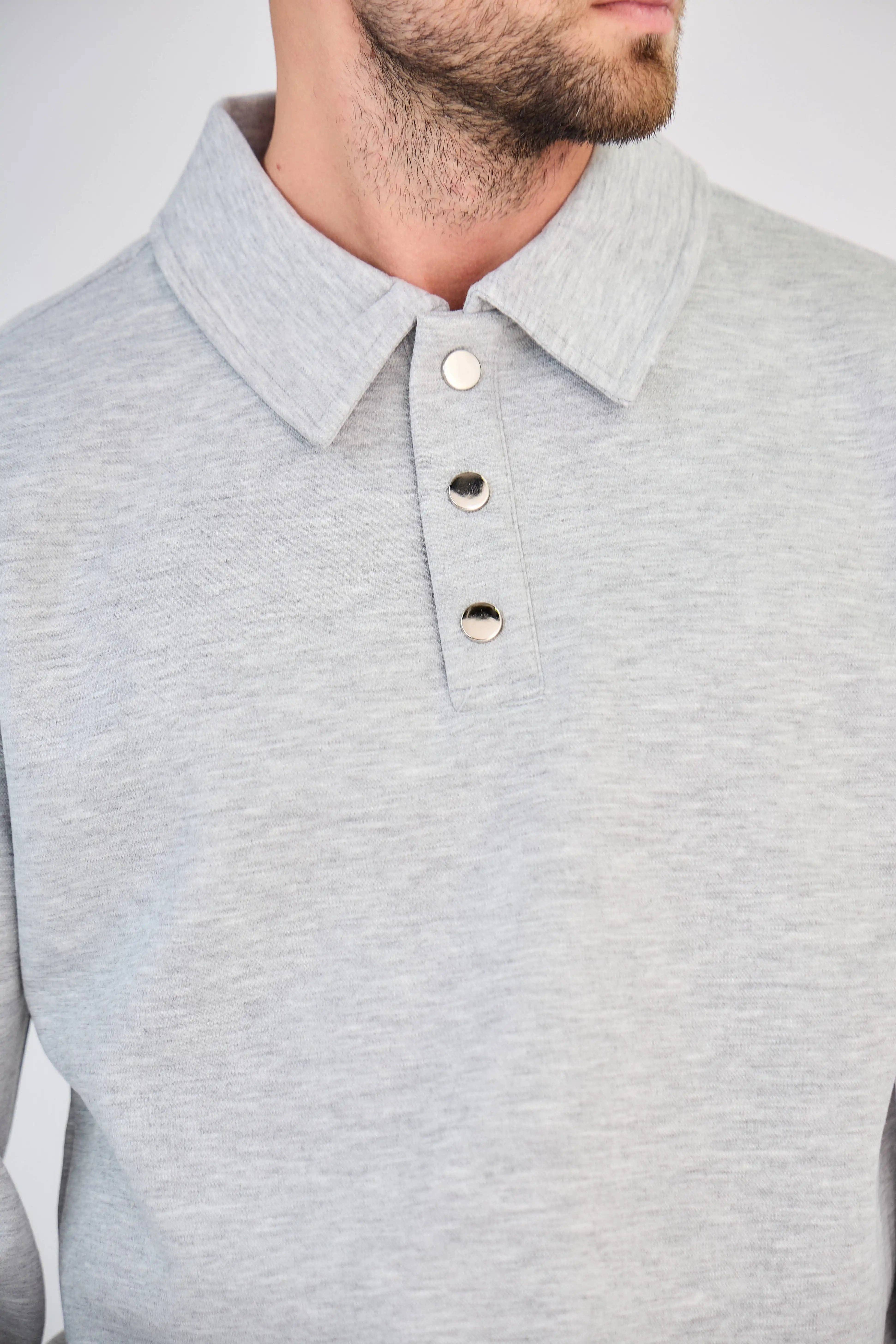 TOP MONDAY – wholesale Top & pant set (not loungewear) – Men's – Chic Heather Gray Polo Set5