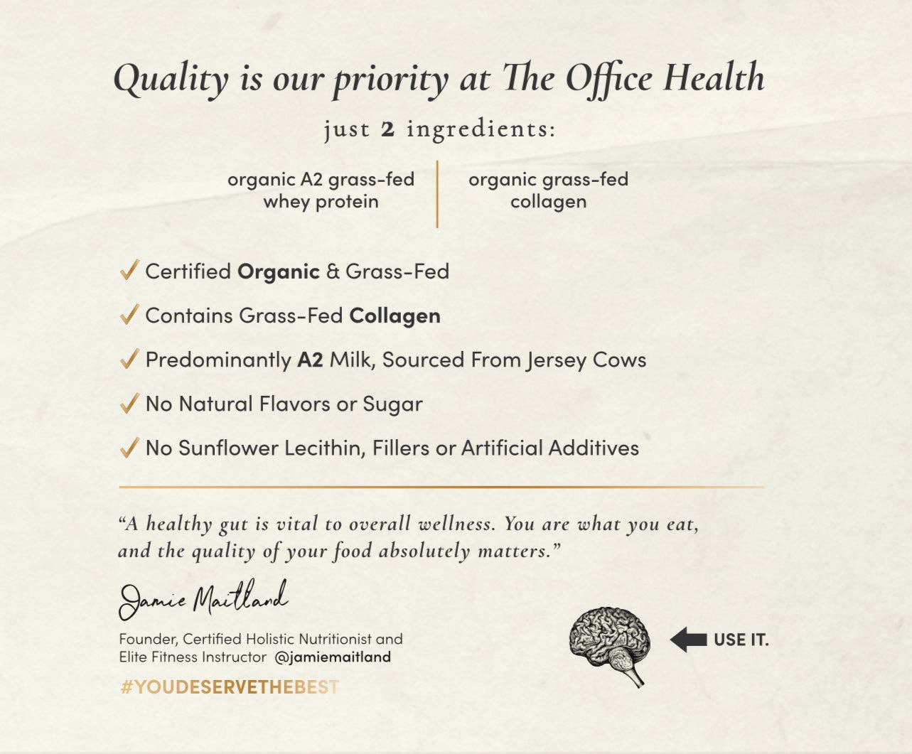 The Office Health - Wholesale Proteïne/superfoodpoeder - Biologische Ongezoete A2 Grasgevoerde Wei-eiwit met Collageen2