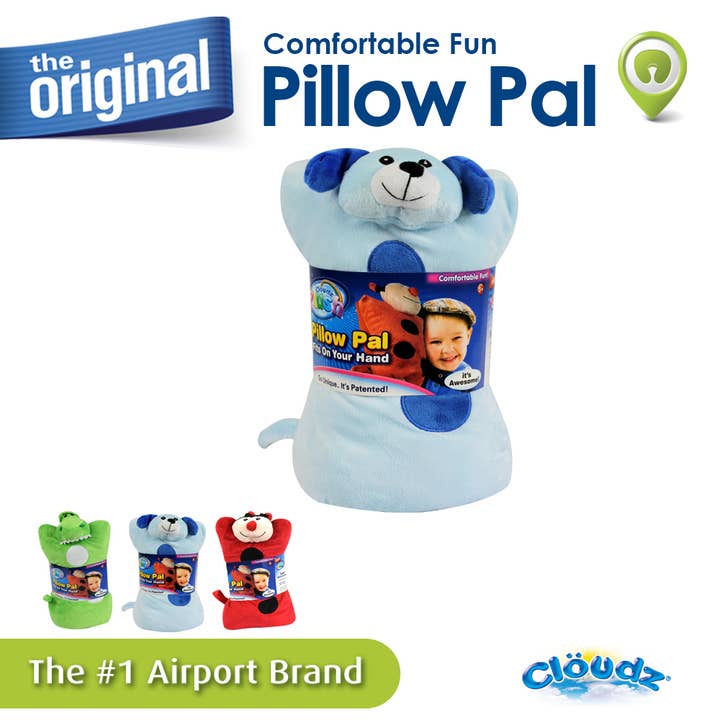Cloudz - Wholesale Travel Pillow - Kids & Baby - Cloudz Plush On Hand Travel Pillow Pal - Dog