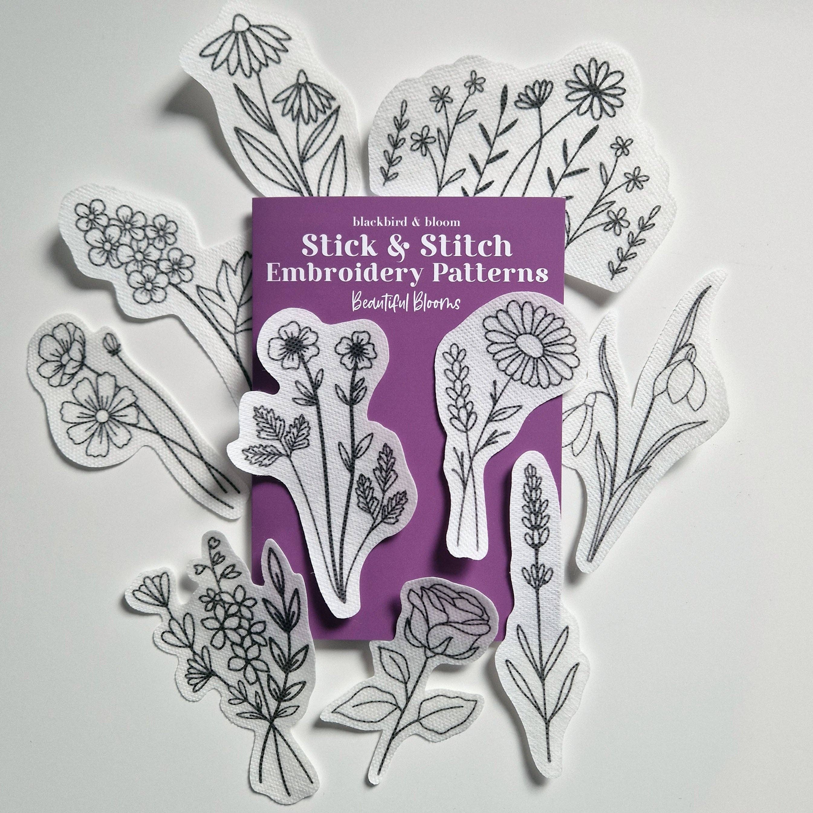 Blackbird & Bloom Embroidery - Wholesale Embroidery/Cross Stitch Supplies - Beautiful Blooms Stick & Stitch Embroidery Patterns2