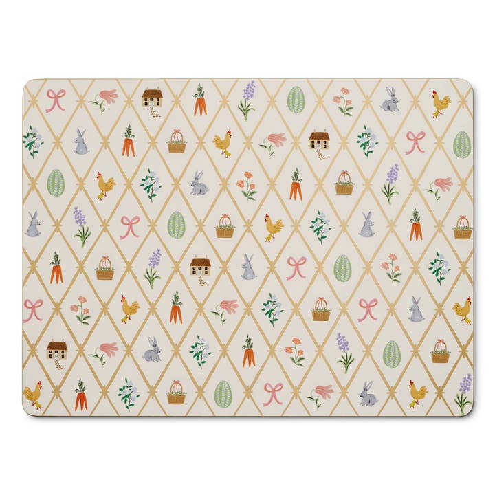 Spring Farm Set of 4 Cork Placemats for wholesale by Rifle Paper Co