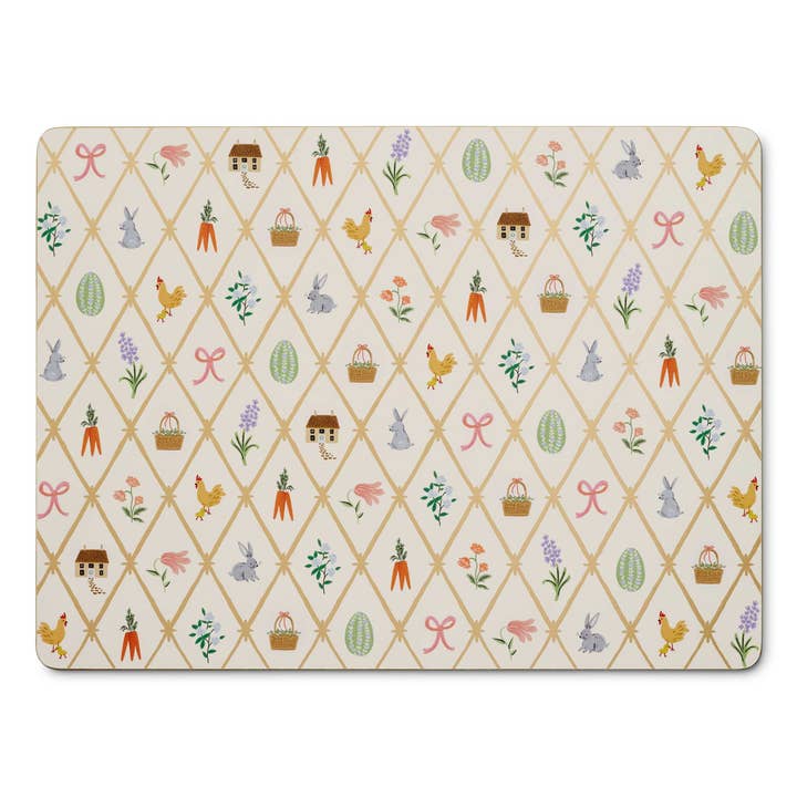 Rifle Paper Co. - Wholesale Placemat - Spring Farm Set of 4 Cork Placemats