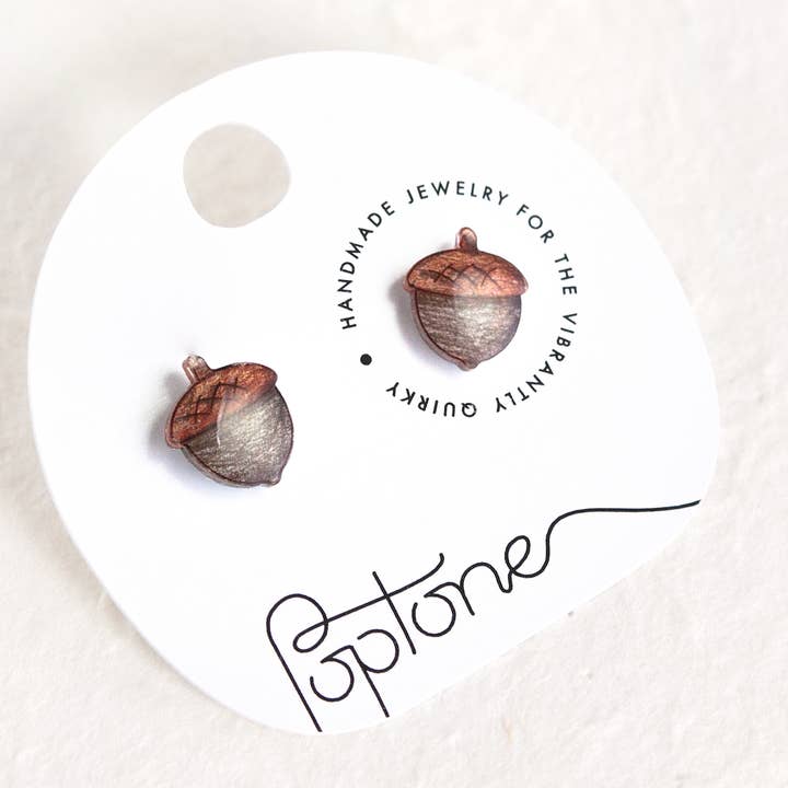 Acorn Stud Earrings for wholesale by Poptone Co.