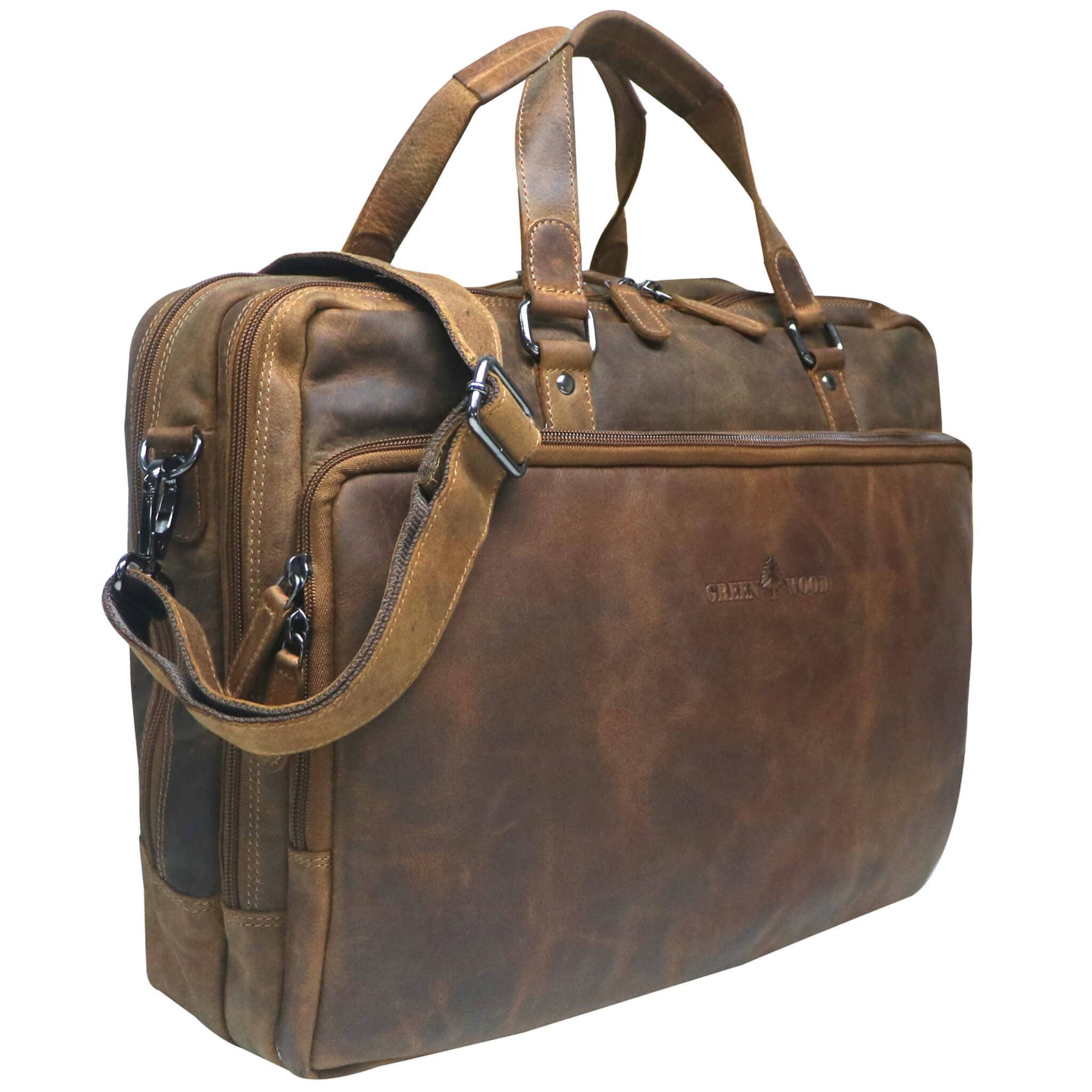 Greenwood – Mala para portátil - Unissexo por atacado – Saco para computador portátil senhora pasta castanha homem XL12