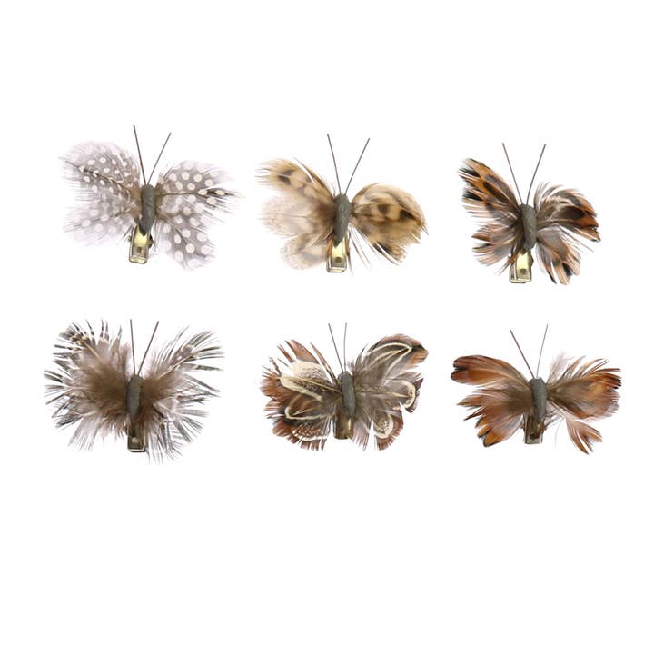 HomArt - Wholesale Decorative Tabletop Object - Mini Butterflies on Clips, Feather - Box of 12, Assorted1
