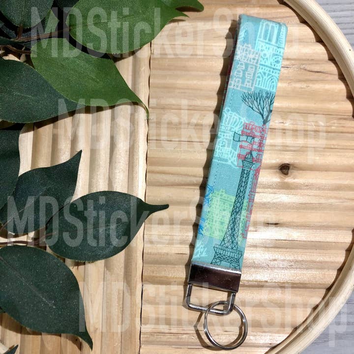 Paris Print Tyg Nyckelring, Nyckelfob för wholesale av MDStickerShop