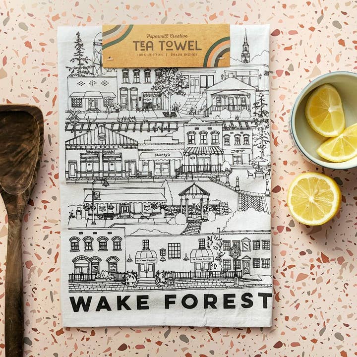 Papermill Creative - Wholesale Tea Towel - Wake Forest, North Carolina cotton tea towel1