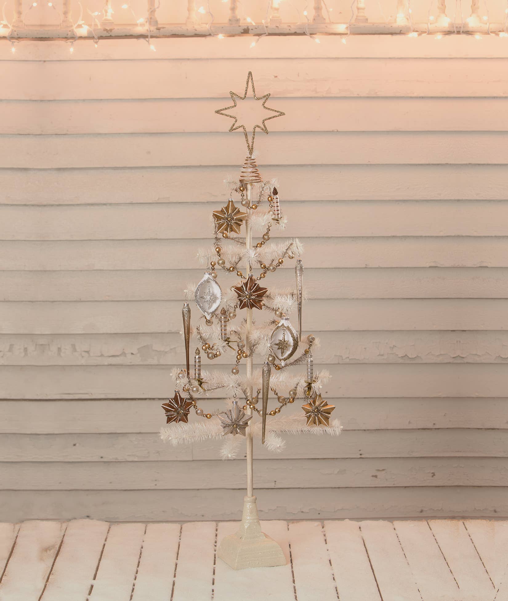Bethany Lowe Designs - Wholesale Tree Topper - Old Gold Moravian Star Wire Tree Topper3
