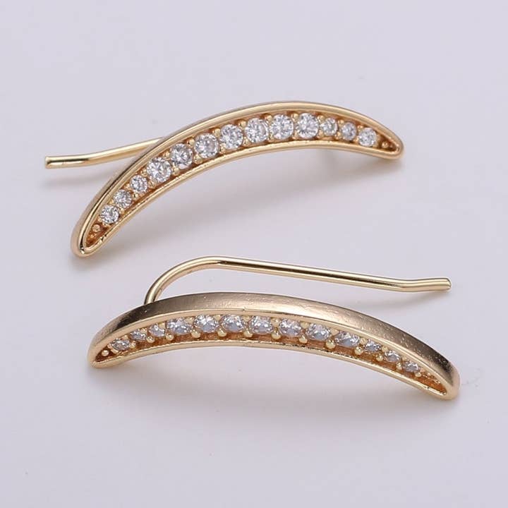 Crescent Moon Ear Climbers- Moon Earrings, Silver Ear Crawlers, Ear Climbers, Half Moon Earrings, Moon Ear Cuff, Moon Ear Crawler Earrings P-005 for wholesale by Aim Eternal