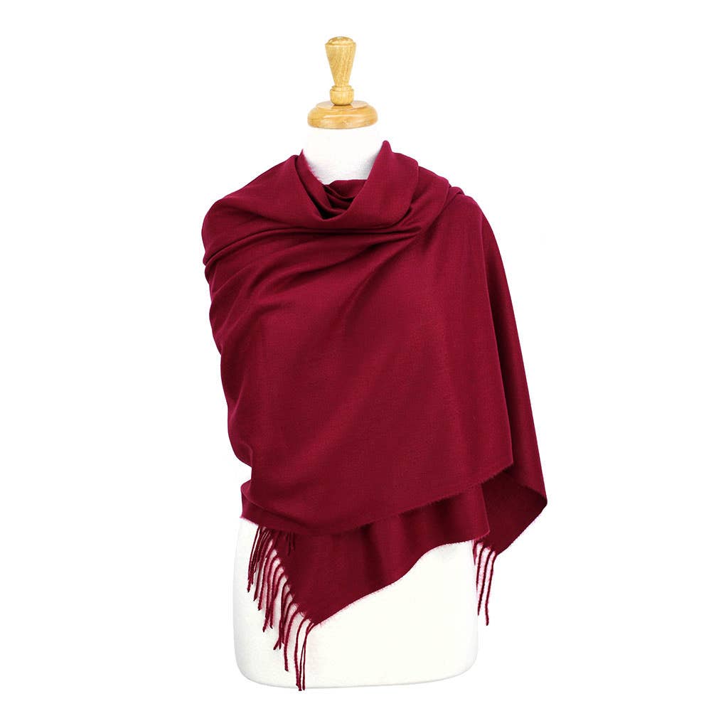Sensibling Corp. - Wholesale Scarf - Women's - Solid Cashmere Blend Soft Wrap Shawl Scarf5