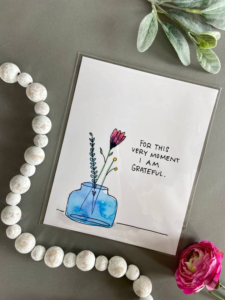 Impression d'art - Je suis reconnaissante - 8x10 pour la vente par Ink + Splash