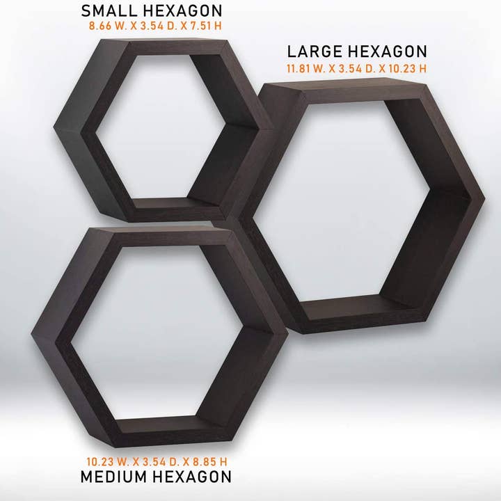 Above Edge - Wholesale Wall Mounted Shelf - Hexagonal Shaped Floating Shelves