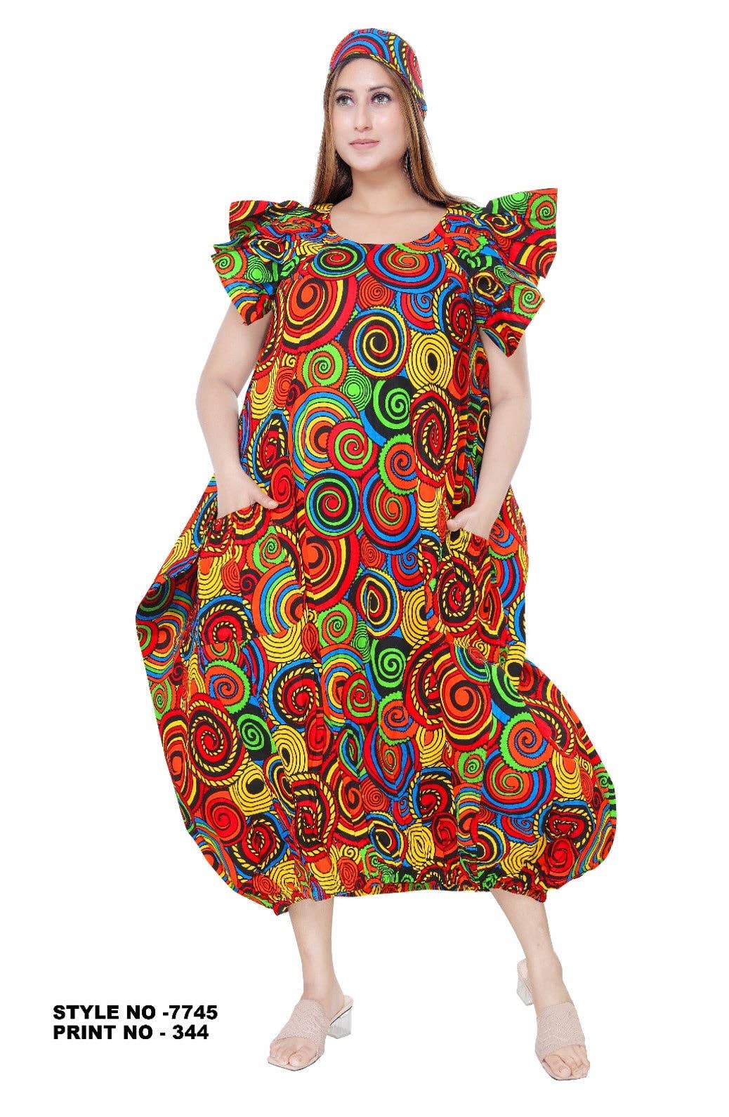 KaraChic - Wholesale Dress - Women's - Women's Ankara Dress with Pleated Sleeve - African Prints4