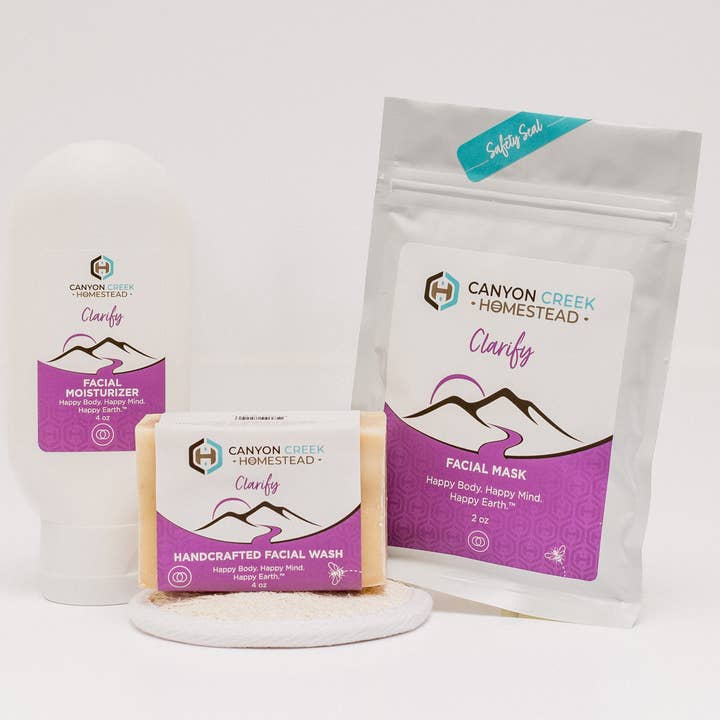 Canyon Creek Homestead LLC - Wholesale Facial Care Set/Kit - Saving Face Clarify Facial Gift Set Acne or Sensitive Skin