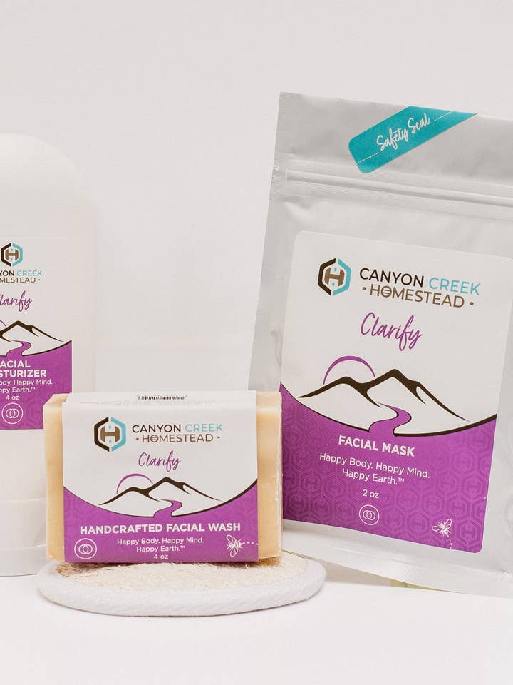 Saving Face Clarify Facial Gift Set Acne or Sensitive Skin for wholesale by Canyon Creek Homestead LLC