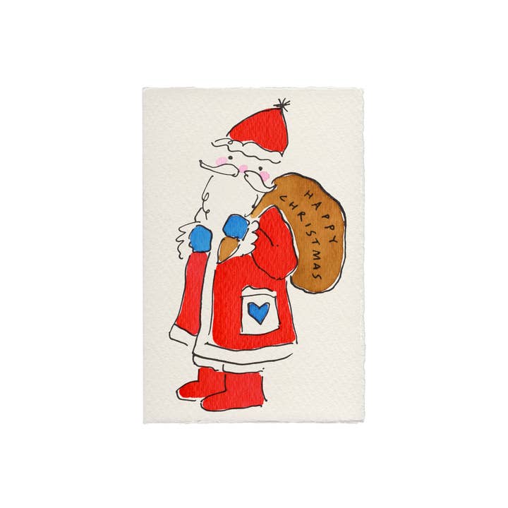 Carte Père Noël (Joyeux Noël) pour la vente par Scribble & Daub