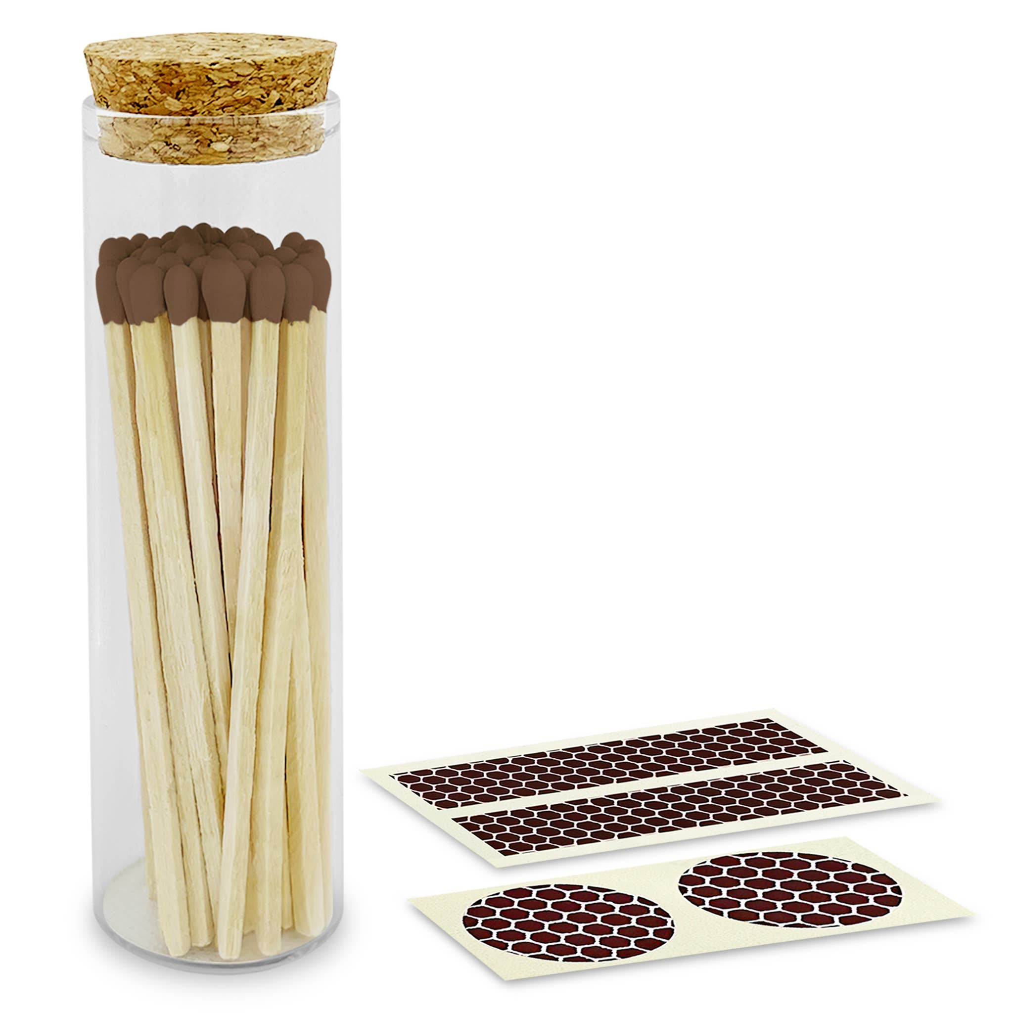 Thankful Greetings - Wholesale Matches - 4" Matches in Chic Cork Top Jar - Colors of Your Choice37