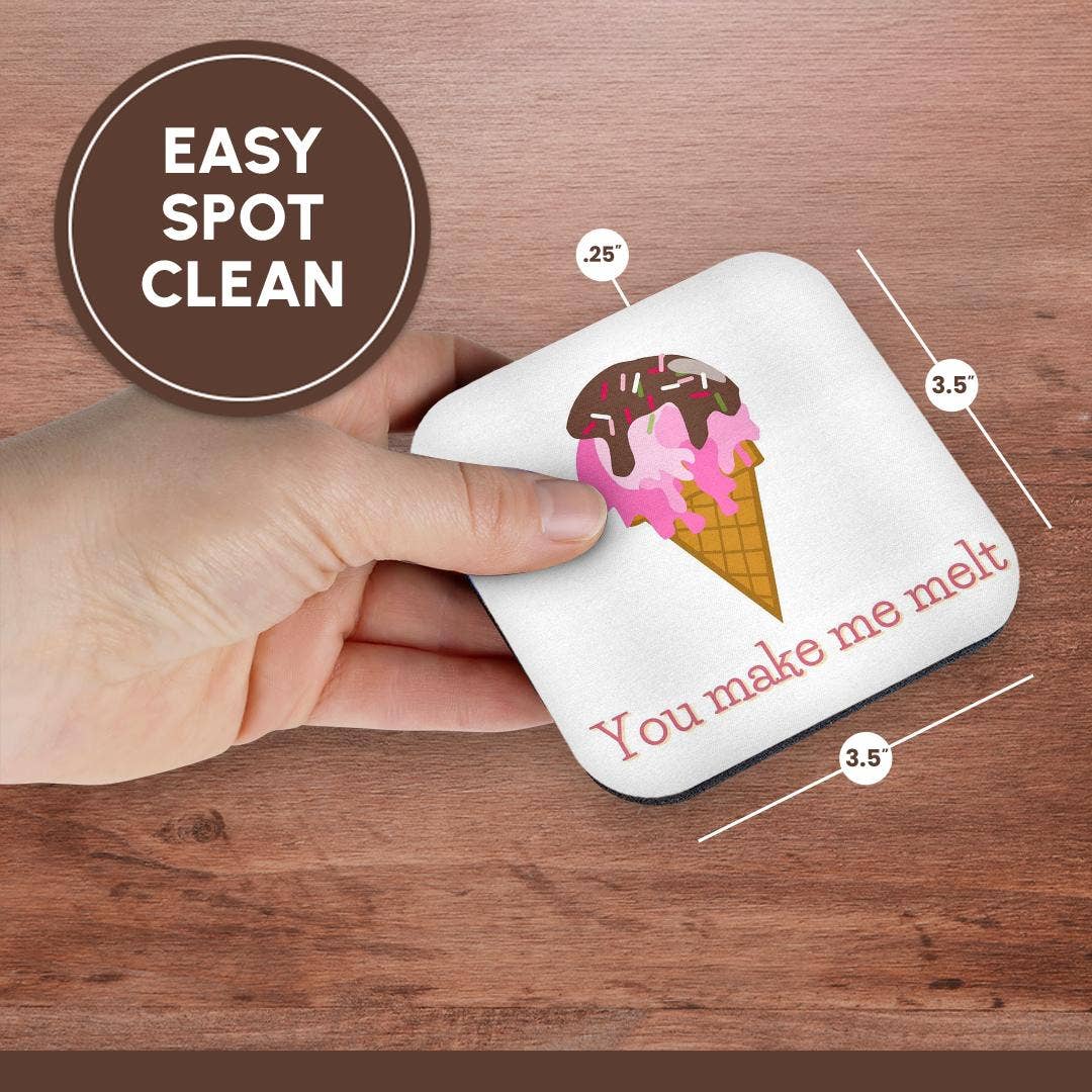 3dRose - Wholesale Coasters - 3dRose, Image of a Ice cream Melting, Coaster13