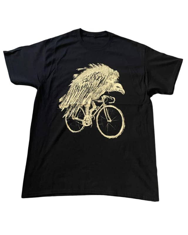 Dark Cycle Clothing - Wholesale Screen Printed T-Shirt - Men's - Vulture on A Bicycle Men's/Unisex Shirt0
