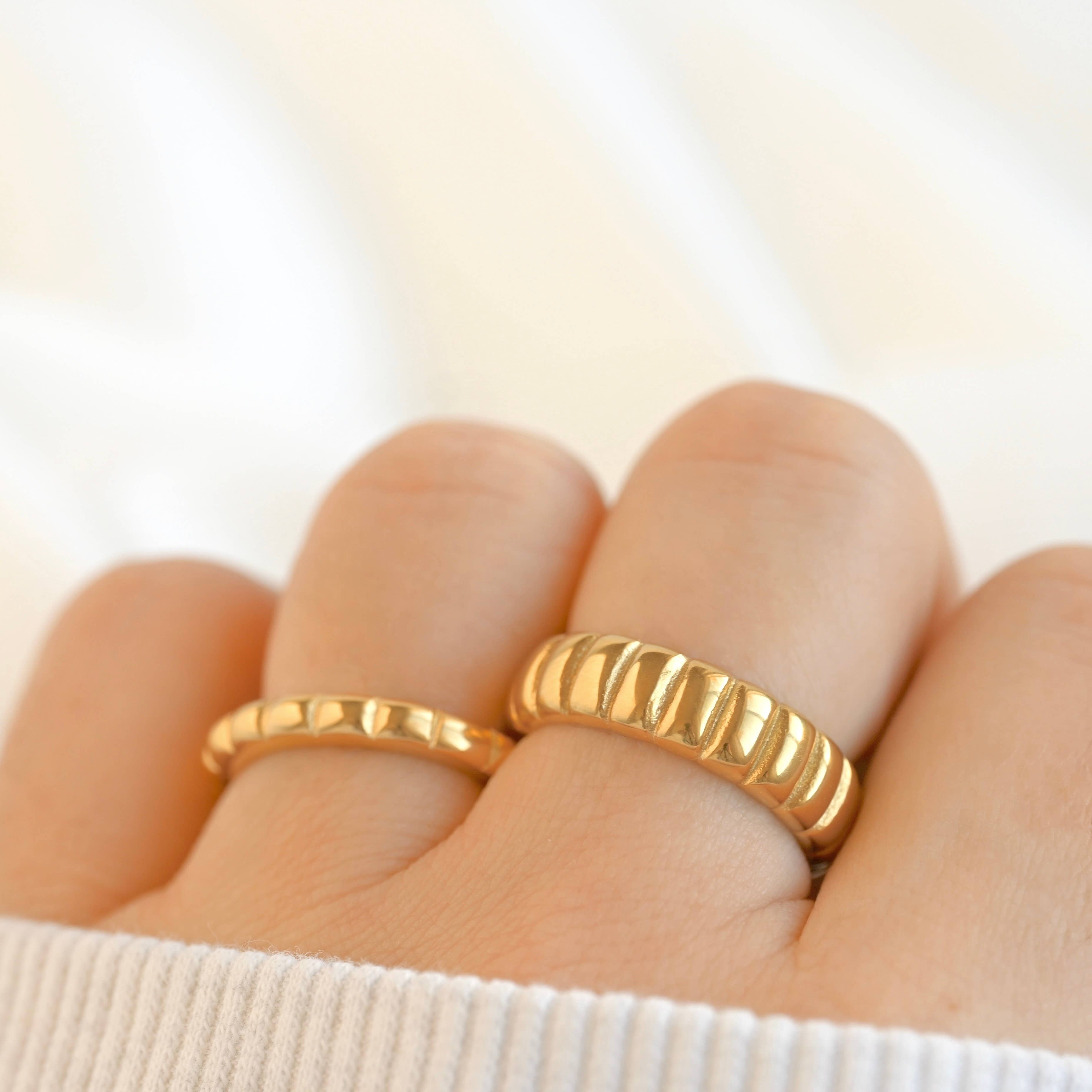 Blueyejewelry – wholesale Band/stacked ring – Gold Stacker Rings - Tarnish-free Dainty and Bold Rings14