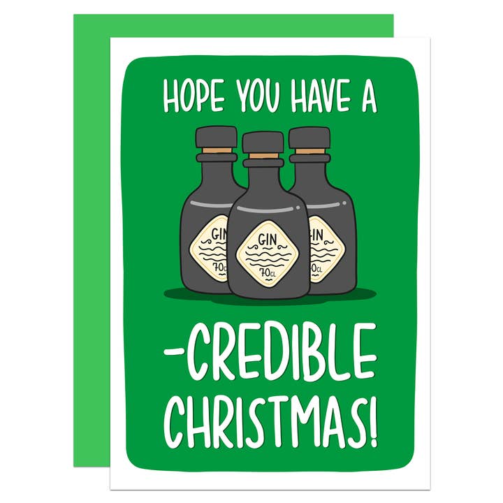 Tarjeta A6 de Navidad Gin Pun para venta al por mayor de TeePee Creations
