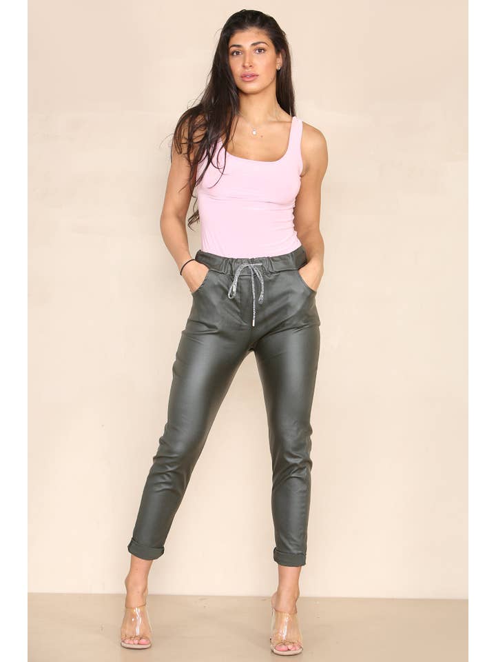 Kurt Muller - Wholesale Pants – Women's - Leather Look PU Magic Trousers2
