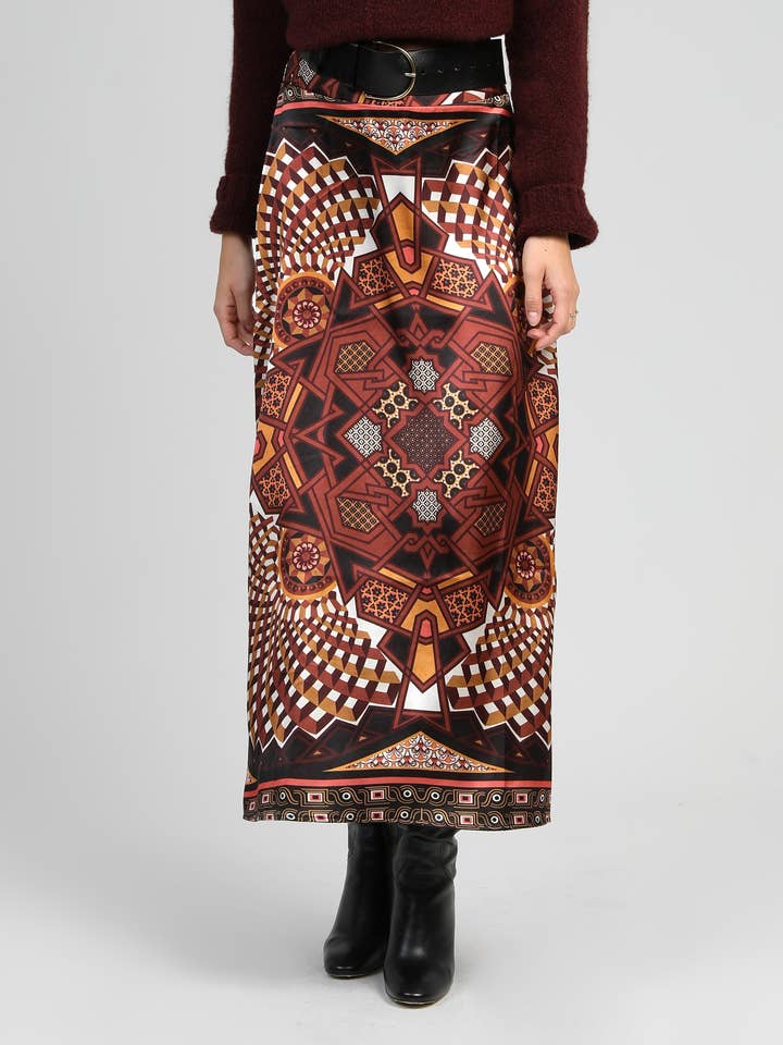 An'ge - Vente Jupe – femme - JUPE LONGUE ROBY kalei caramel2