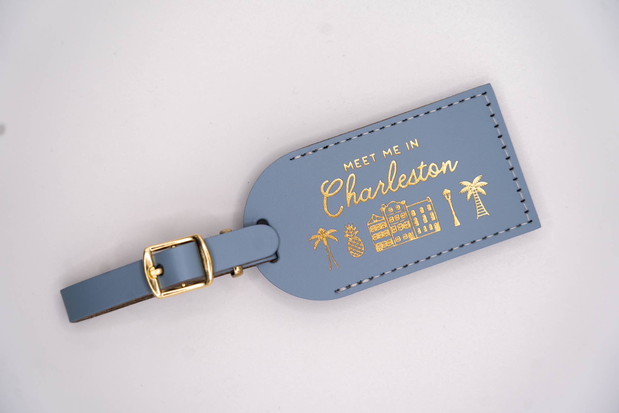 Letter + Leather - Wholesale Luggage Tag - Charleston Luggage Tag Wedding Favor or Travel Souvenir Gift4