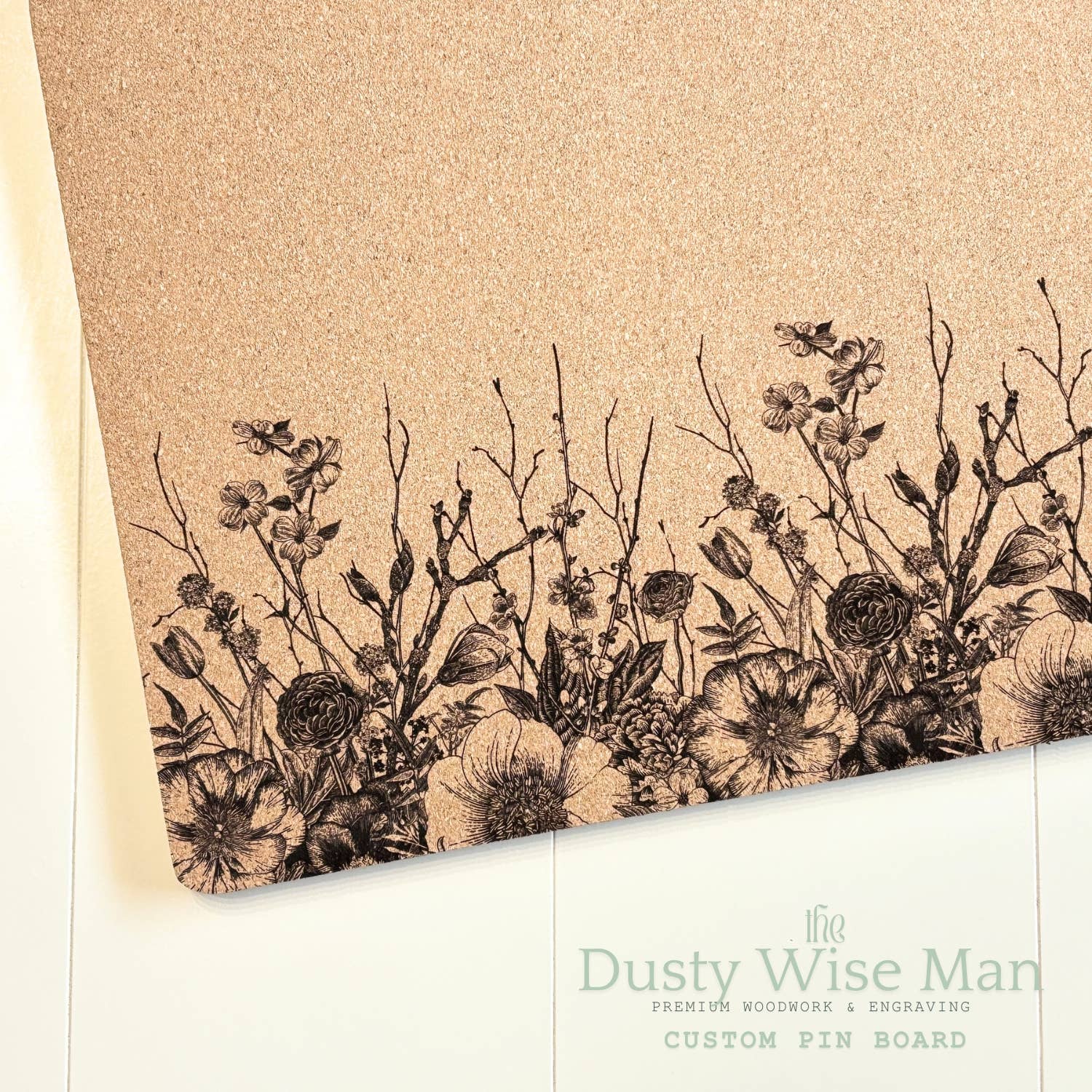 The Dusty Wise Man - Wholesale Bulletin Board - Vintage Floral Custom Cork Pin Board, Bulletin Board3