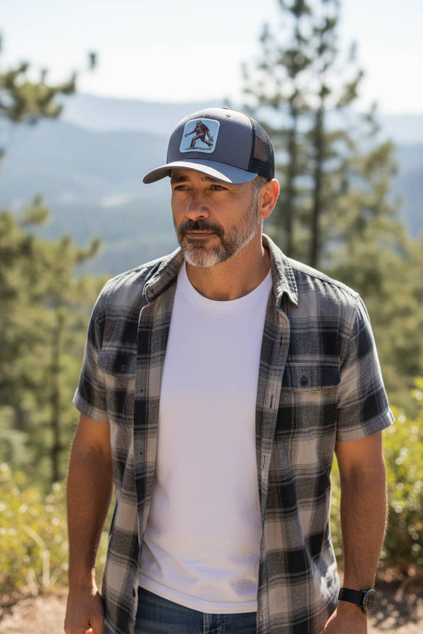 PNW Apparel - Vente Casquette de camionneur – unisexe - Casquette Snapback en maille Sasquatch Trucker11