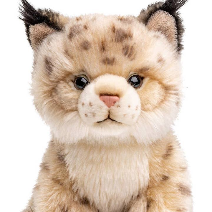 Uni Toys - Vente Peluche – enfant et bébé - Petit lynx, assis, 22 cm (hauteur), doudouille/peluche