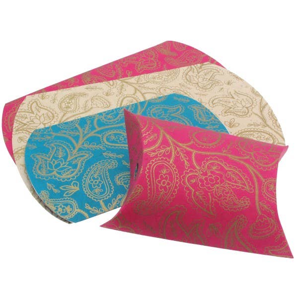 The Paper High Gift Company Limited - Wholesale Gift Box - Paisley Lokta Pillow Box Style Gift Box - Various Colours