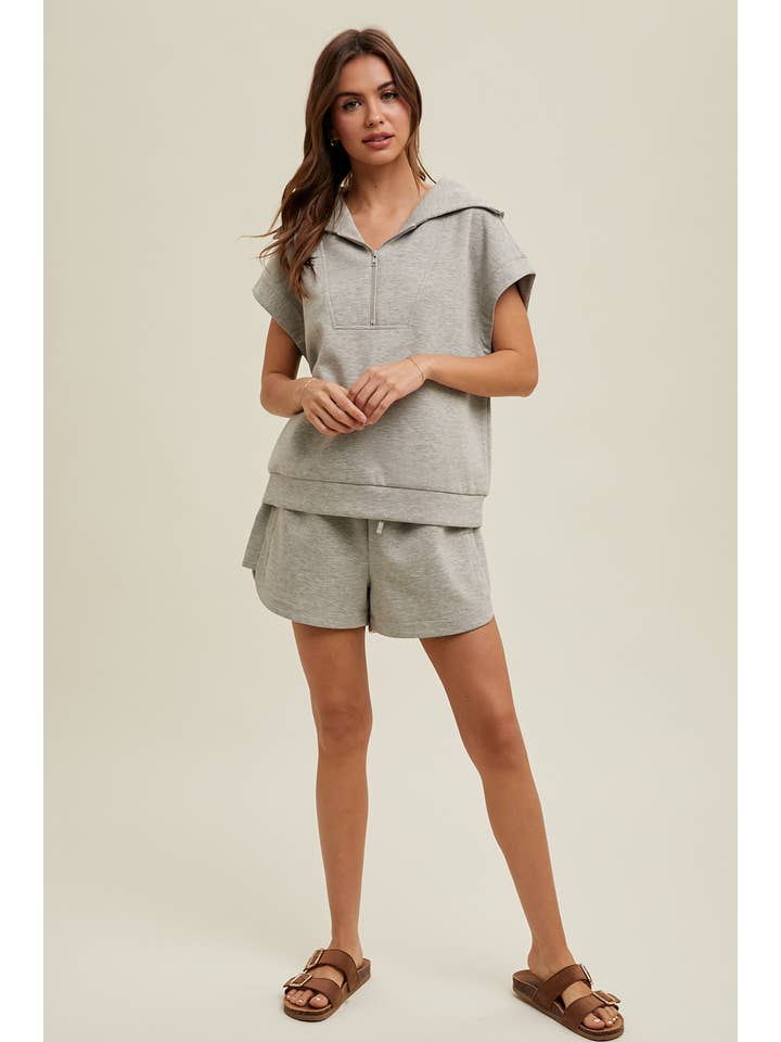 Wishlist Apparel - Wholesale Shorts - Women's - SCUBA SHORTS WITH DRAWSTRING WITH SIDE DETAIL / WL24-8656B