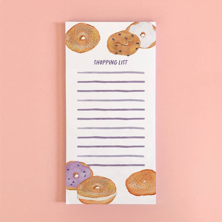 Bagels Notepad | Bagel Market Pad | Bagel Notepad | 4"x8" for wholesale by Gert & Co