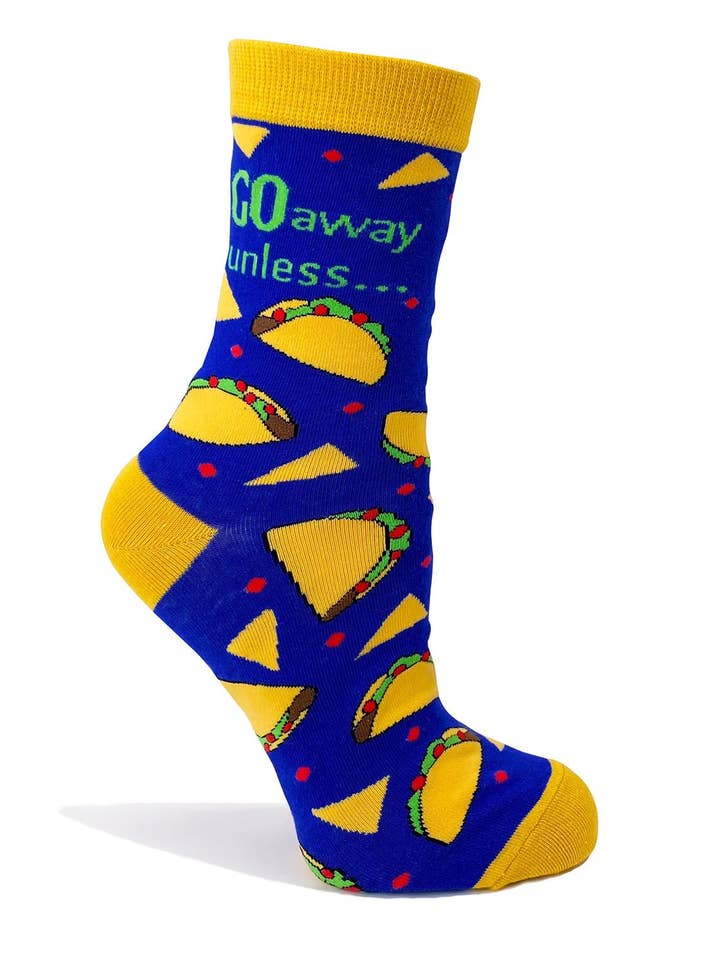Fabdaz - Wholesale Socks - Women's - Go Away Unless You Have Tacos Women's Novelty Crew Socks1