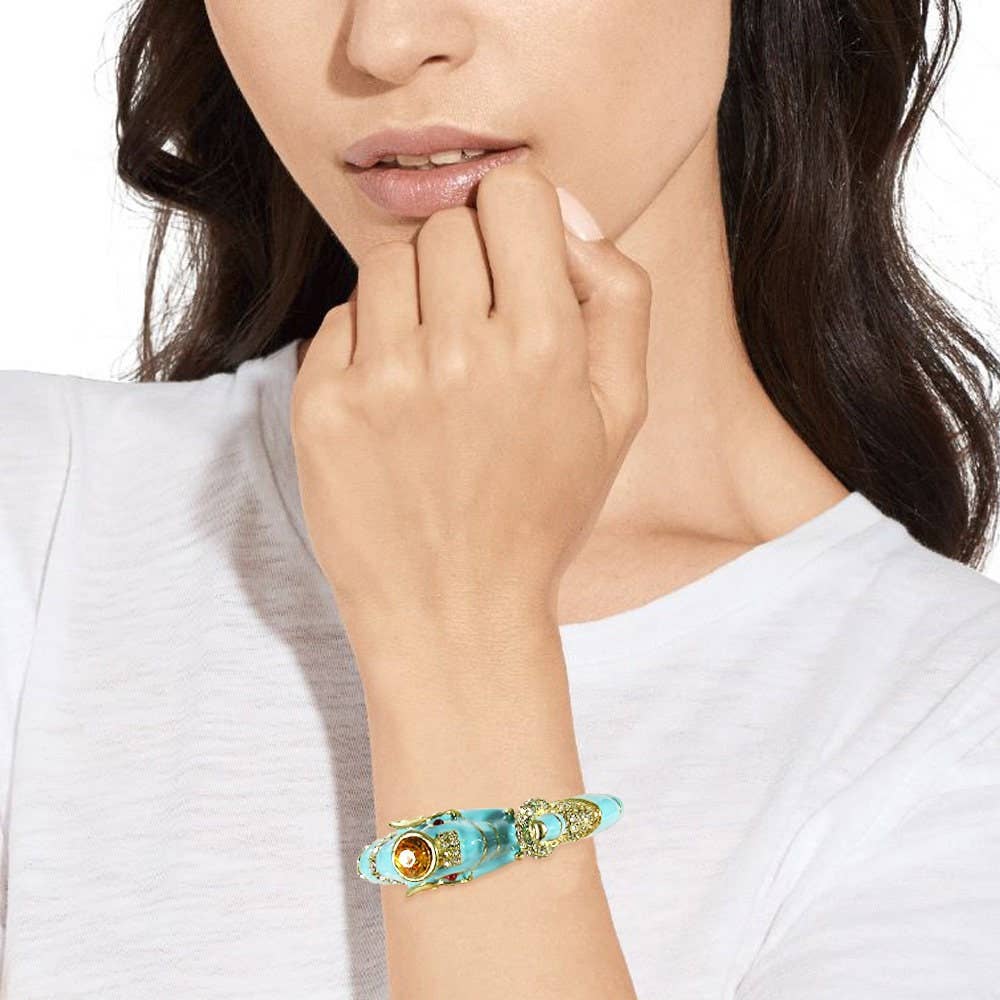 TheTizana - Wholesale Cuff Bracelet - Stoned Enamel Elephant Hinge Bangle Cuff Bracelet4