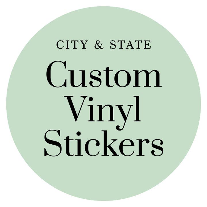 Custom City Sticker for wholesale by Hitchcock Paper Co.