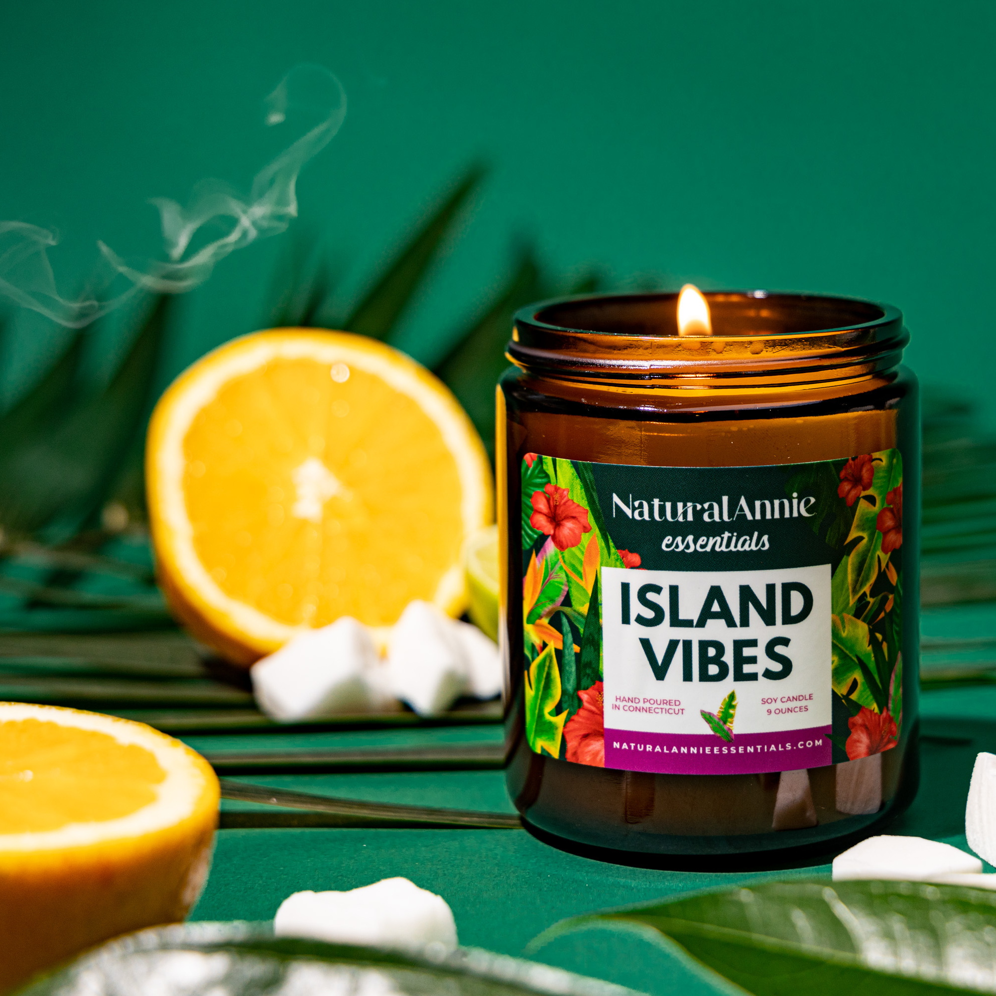 NaturalAnnie Essentials - Wholesale Jar/Filled Candle - Island Vibes Fruity/ Tropical scented Soy Candle6
