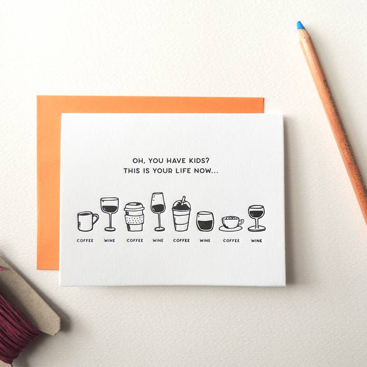 Cartão de vinho de café por atacado de Harken Press