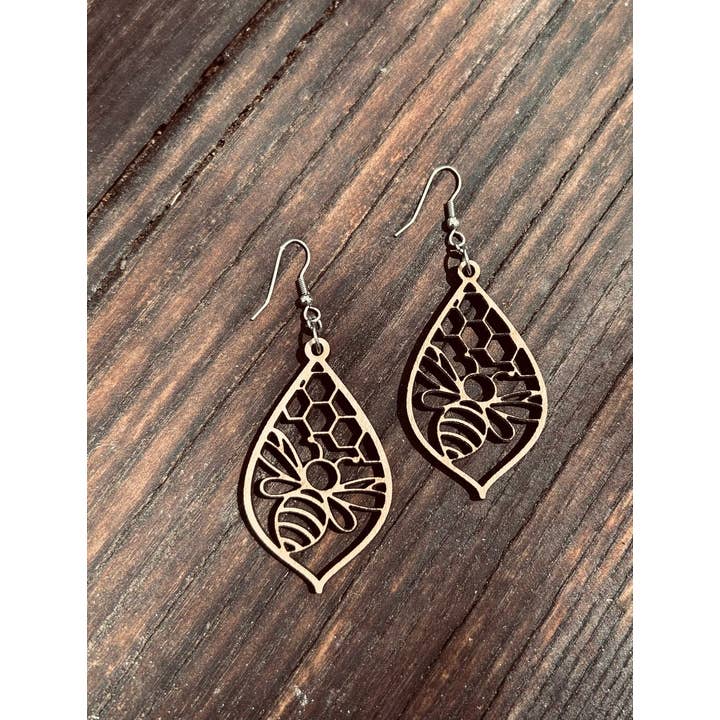 Pendientes en forma de lágrima con forma de abeja para venta al por mayor de Better Wheel Workshop